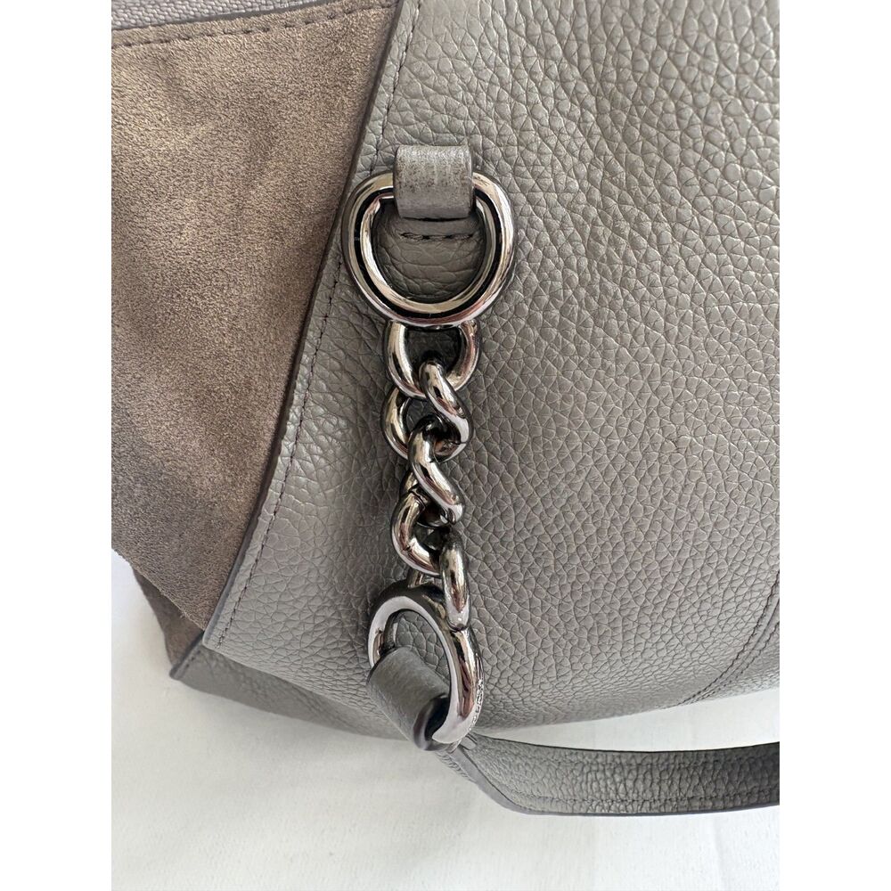 Coach Pebbled Leather & Suede Chain Strap Shoulder or Crossbody Bag - Picture 7 of 14
